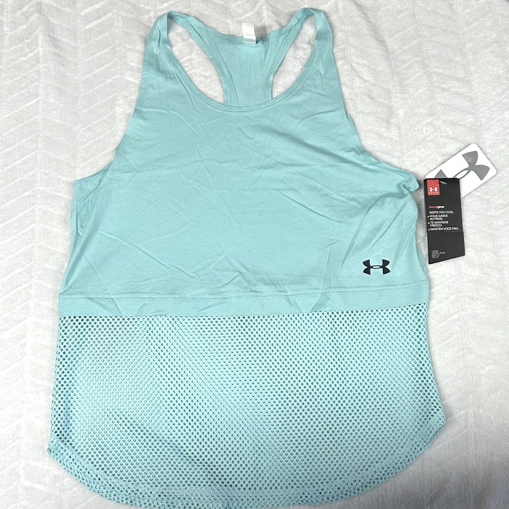 Under Armour tank top, girls size XL aqua nwt